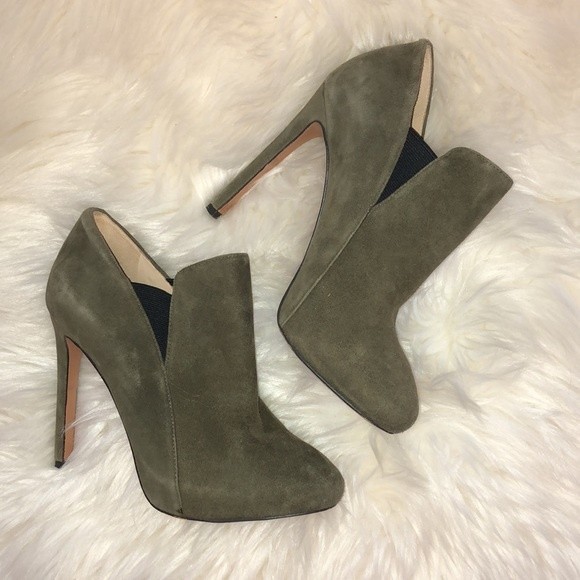 Nine West Nutcracker suede stiletto heel platform bootie sz 6 - Picture 1 of 10
